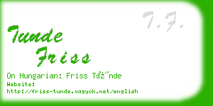 tunde friss business card
